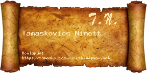 Tamaskovics Ninett névjegykártya
